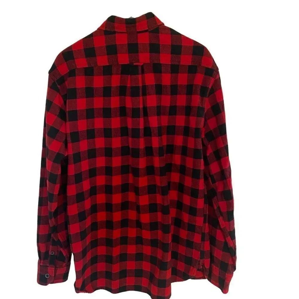 Jachs long sleeve flannel plaid red XLT men’s shirt thick - Picture 3 of 8